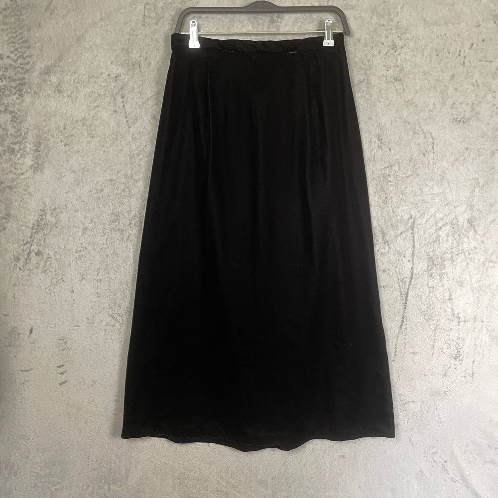 Vintage Black Velvet Maxi A-Line Skirt Size 12 Evening Holiday Goth